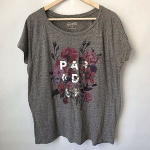 Lucky Brand Grey Paradise Floral Tee